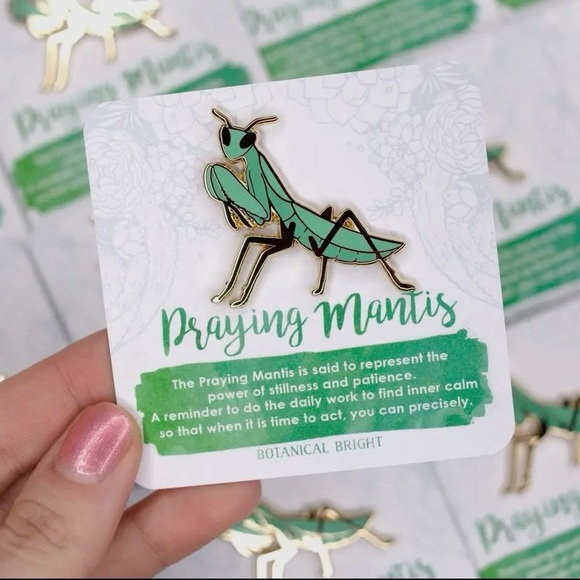 Praying Mantis Enamel Pin - Picture 3 of 4